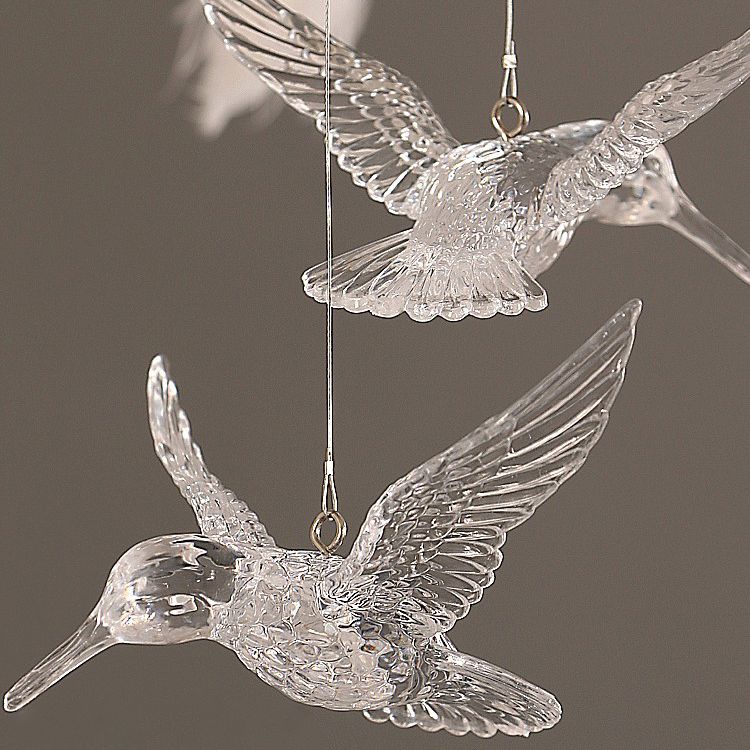 PLUME - Lustre Naturel Plume/Verre, Blanc.