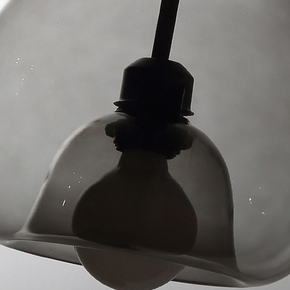 GOBA - Lustre Globe Moderne, Ambre/Gris, Verre.