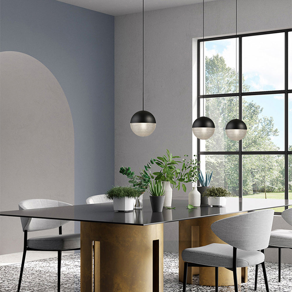 NAVA - Suspension Boule Moderne, Noir/Doré