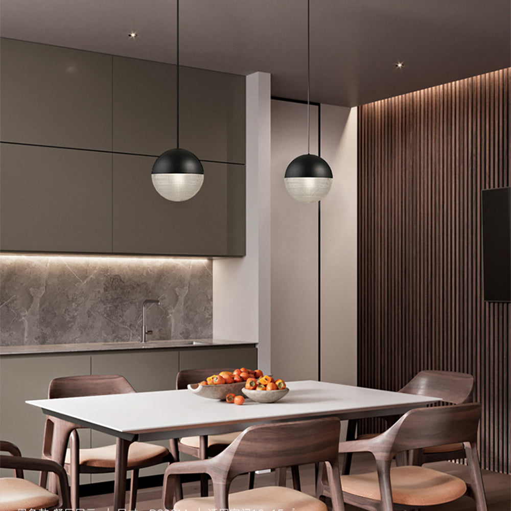 NAVA - Suspension Boule Moderne, Noir/Doré