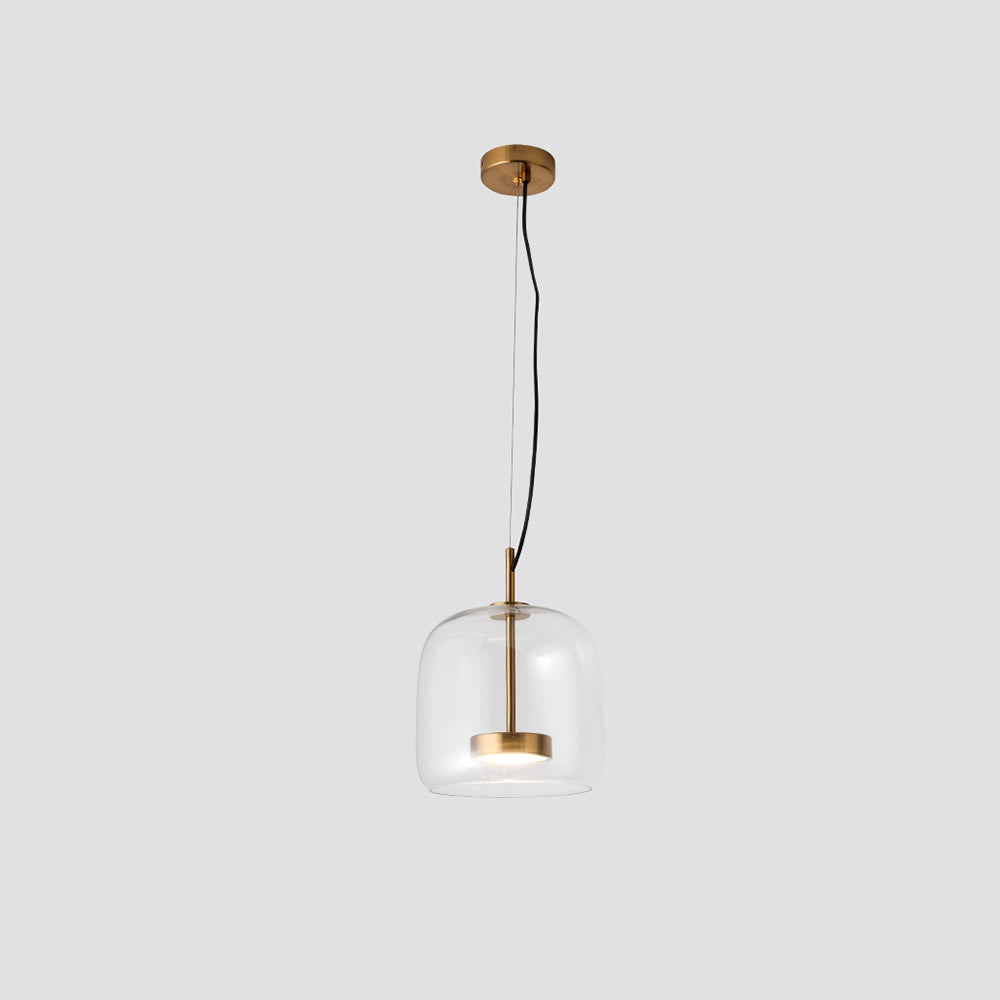 VITRA - Lustre Suspension Cylindre Moderne, Claire/Grise Fumée/Ambre