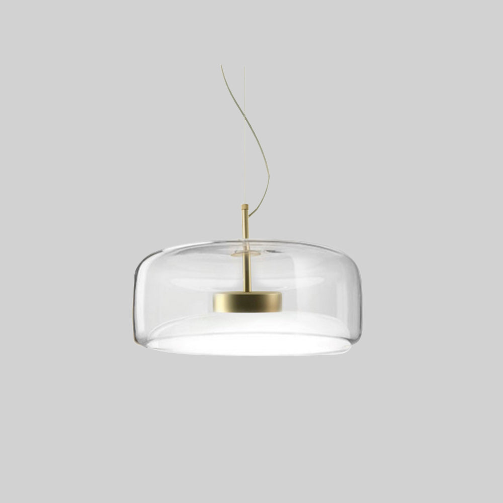 VITRA - Lustre Suspension Cylindre Moderne, Claire/Grise Fumée/Ambre