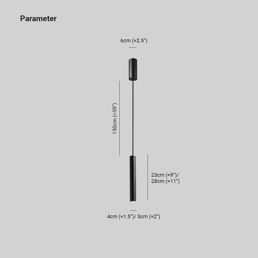 LINI - Luminaire Suspension Cylindrique Moderne, Noir