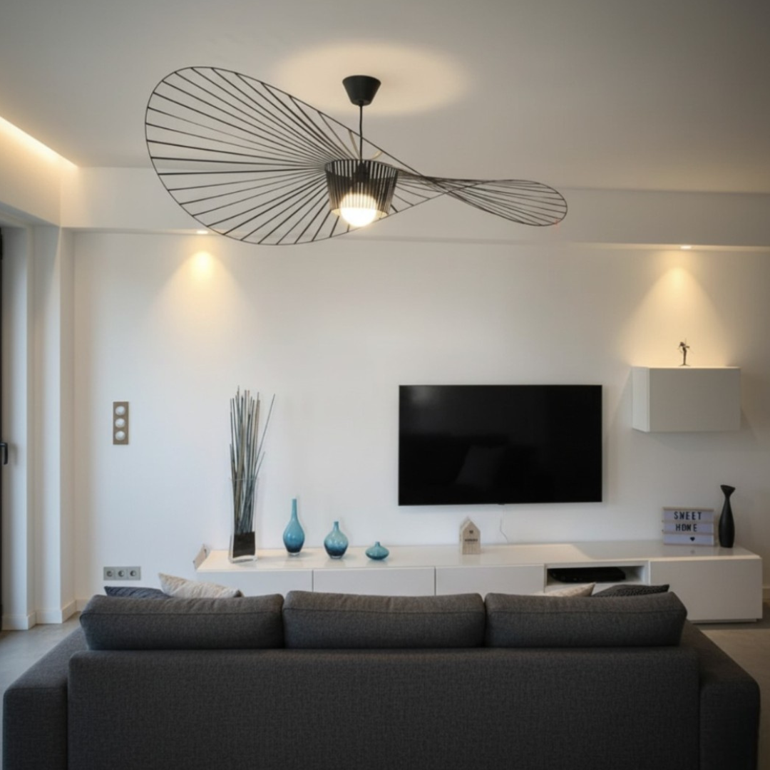 VERTIGO - Luminaire Suspension Moderne, Noir/Blanc/Doré/Marron