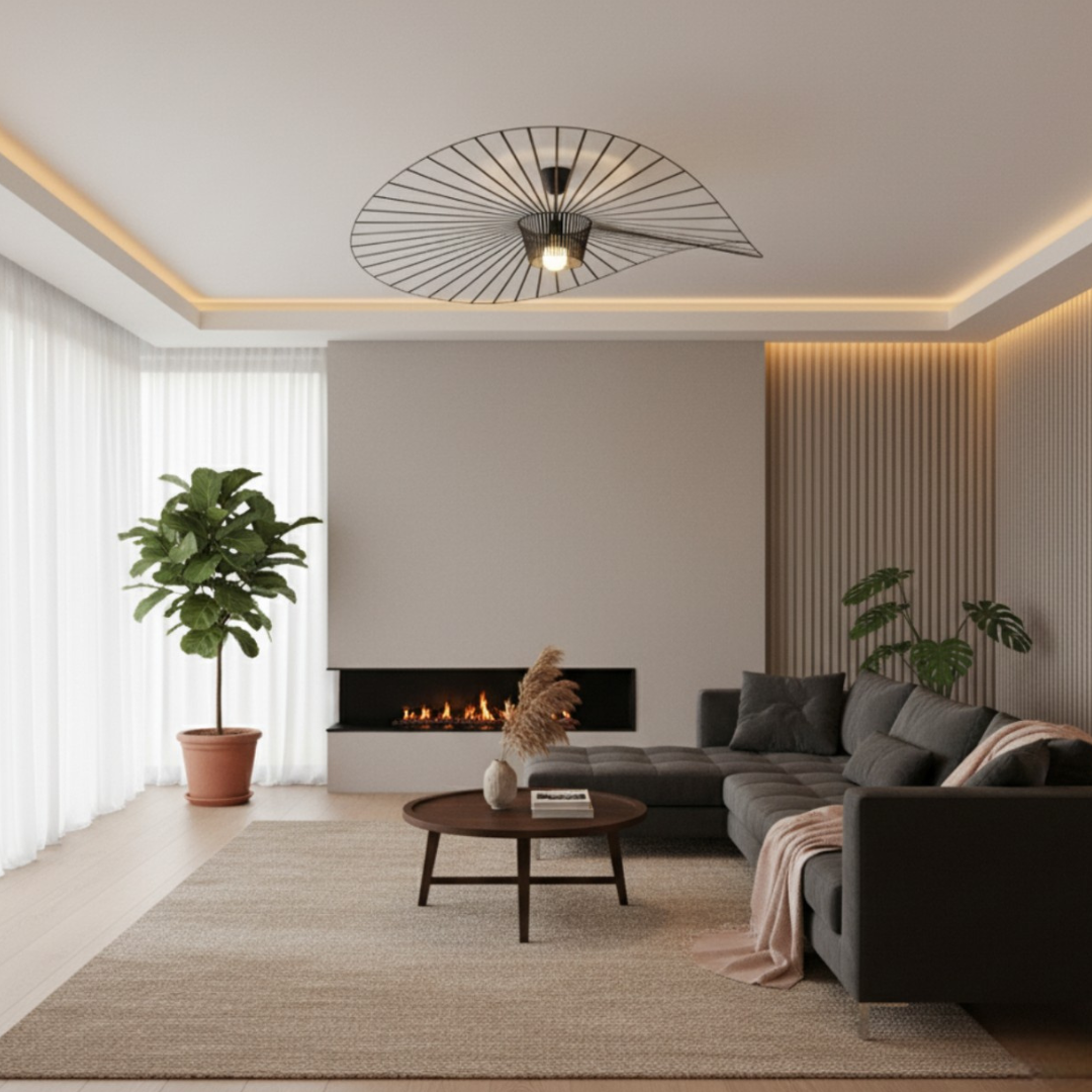 VERTIGO - Luminaire Suspension Moderne, Noir/Blanc/Doré/Marron