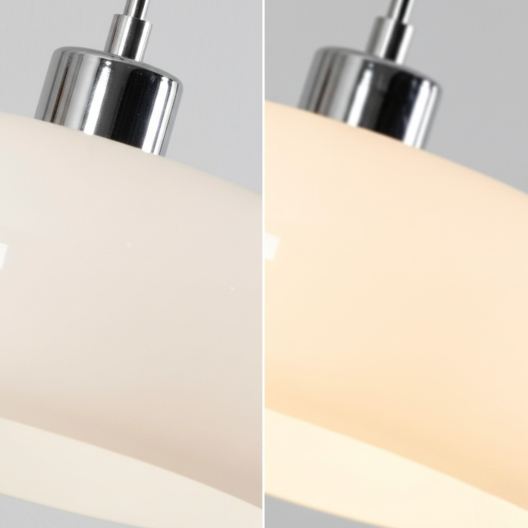 BAYA - Suspension Dôme Nordique, Blanc/Orange