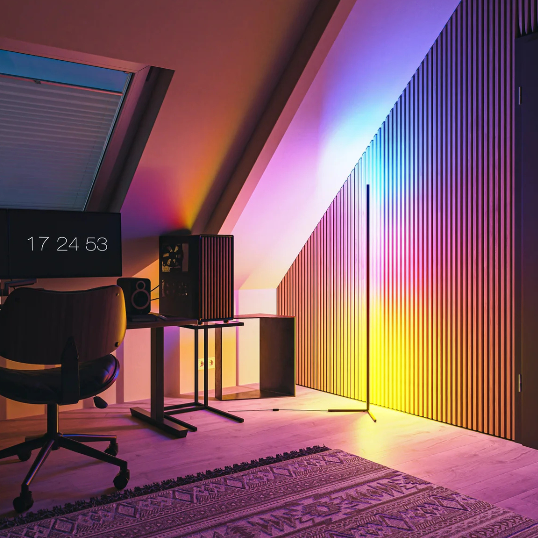 LUMIX - Lampadaire d'angle LED, Connecté