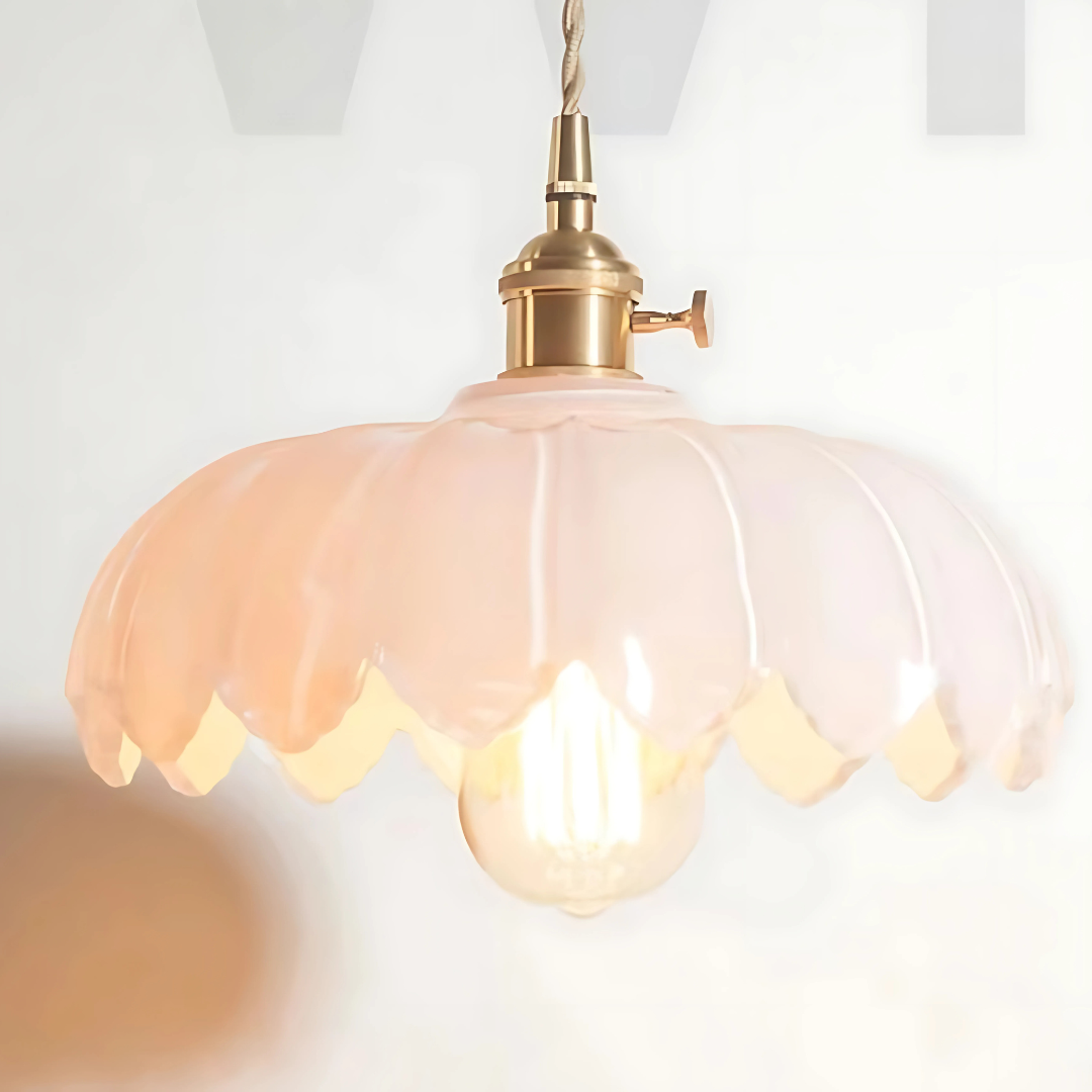 LILA - Suspension Fleur Vintage, Ambre/Bleu/Vert/Blanc/Transparent