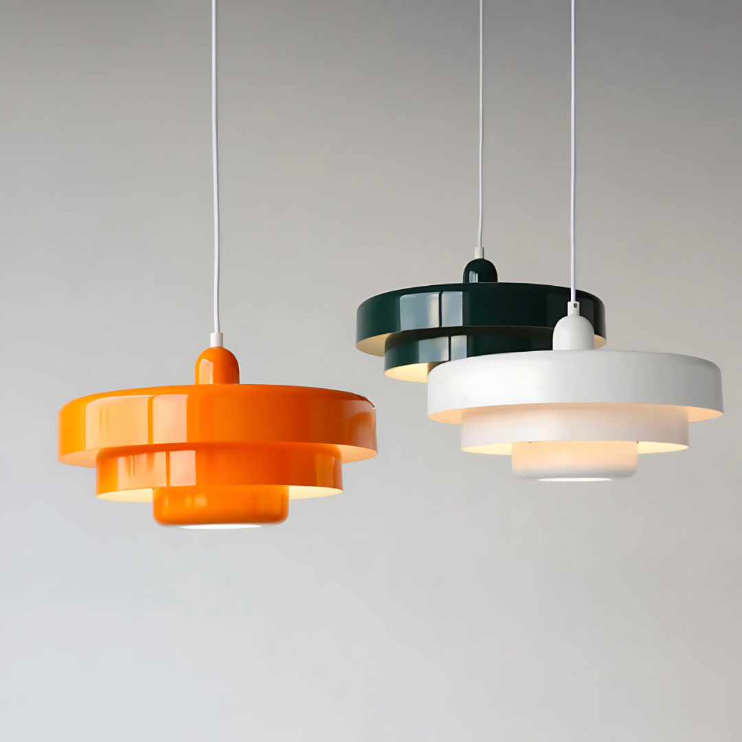ZORA - Suspension Moderne, Orange/Blanc/Vert