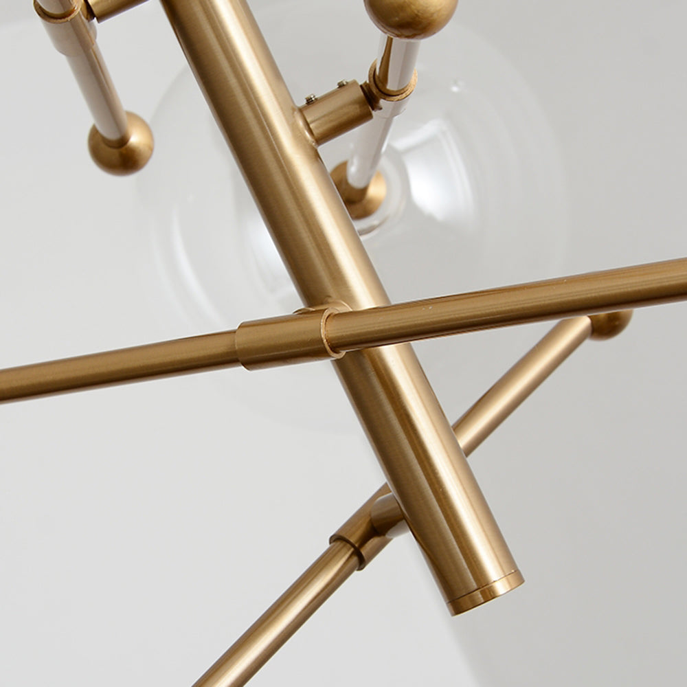LOVA - Plafonnier Moderne Bulles, Métal/Verre, Noir/Doré.
