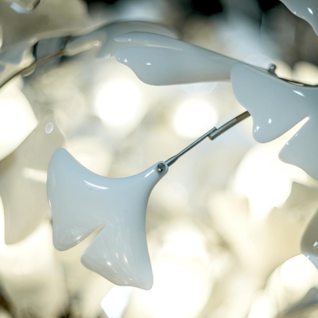 ÉLÉA - Lustre Suspendu Fleur Moderne, Métal/Céramique, Doré.