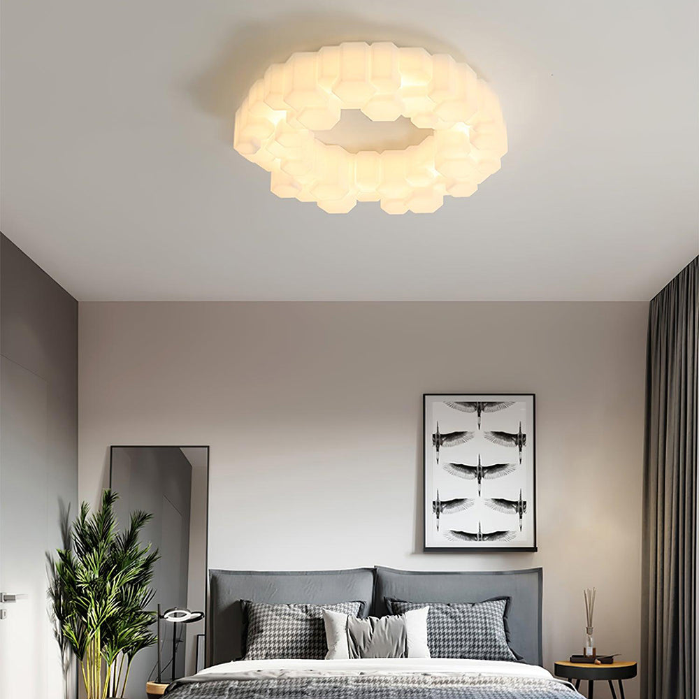 NIDO - Plafonnier LED Nid Moderne, Blanc