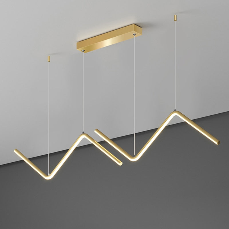 VALA - Luminaire Suspendu Vague Moderne, Métal, Noir/doré