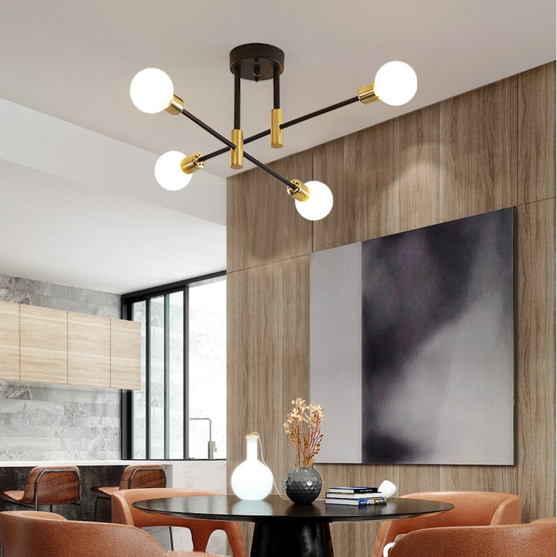 KIRA - Plafonnier Moderne design, Métal, Noir.