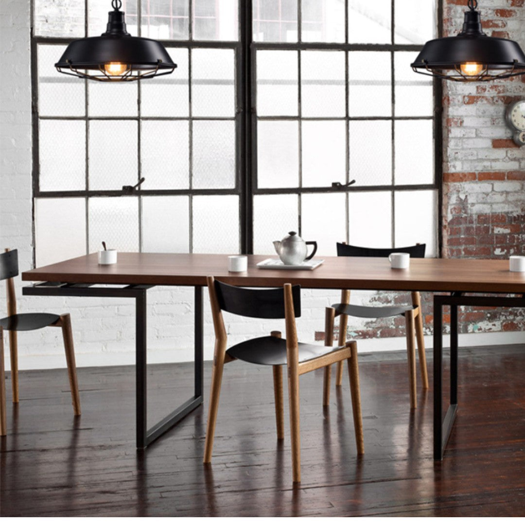 VINTA - Luminaire Suspension Industriel, Noir.