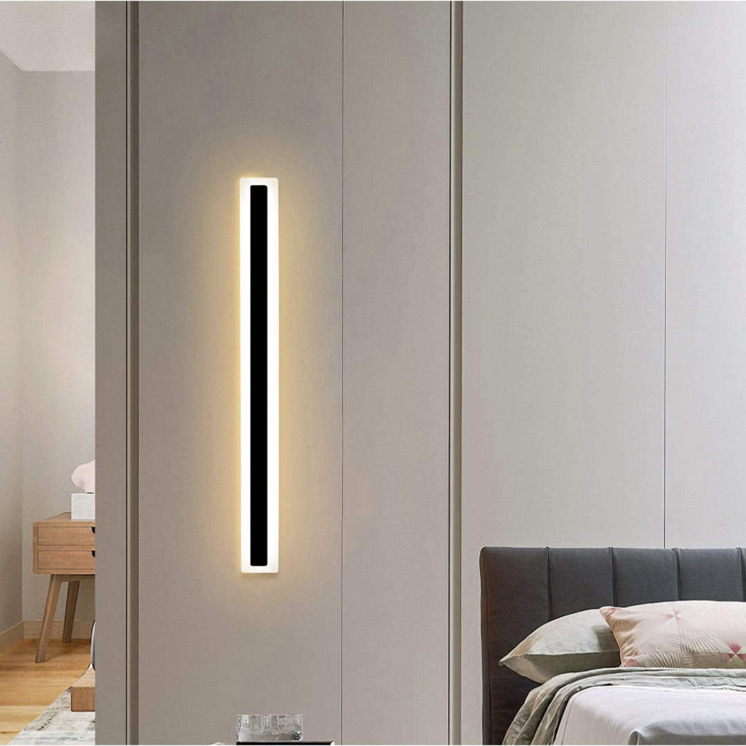 RECTA - Applique Murale Intérieur Linéaire Minimaliste LED, Noir