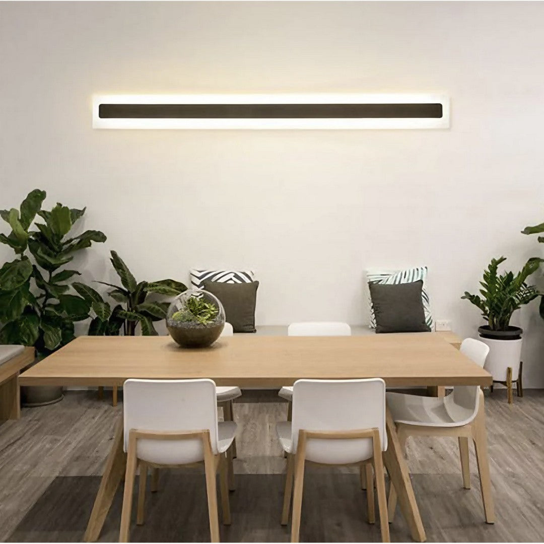 RECTA - Applique Murale Intérieur Linéaire Minimaliste LED, Noir