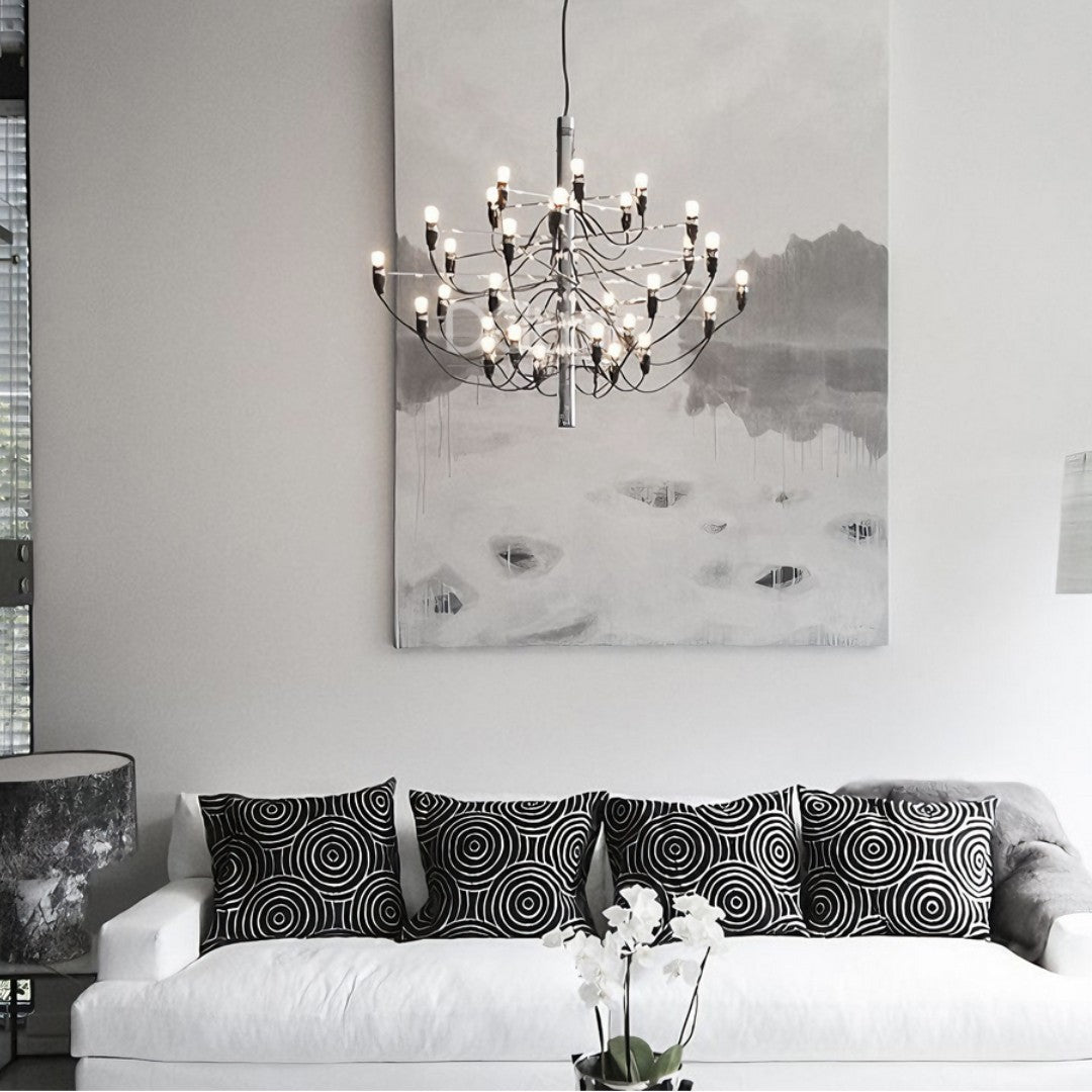 VIXO - Lustre Chandelier Bougeoir Rétro, Métal/Noir.