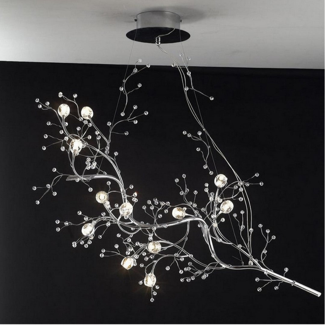 BOYA - Lustre Suspendu Art Moderne, Doré/Argent, Métal/Verre.