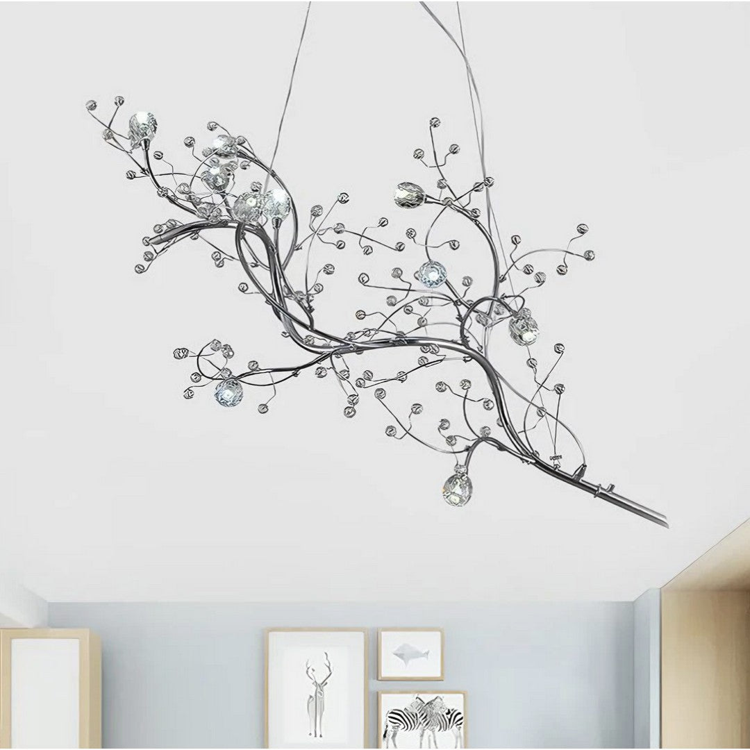 BOYA - Lustre Suspendu Art Moderne, Doré/Argent, Métal/Verre.