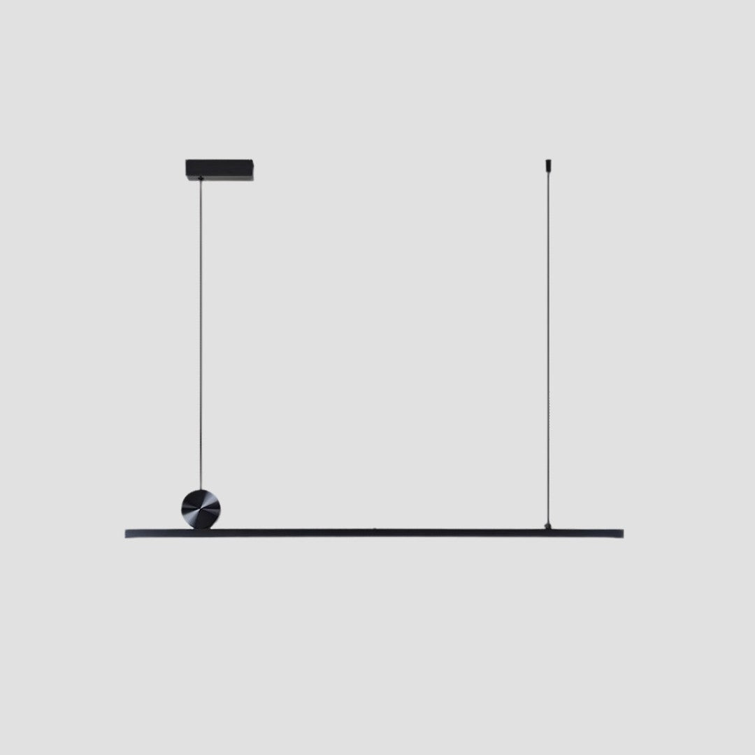 LUNI - Luminaire Suspension LED Linéaire Moderne, Noir/Doré
