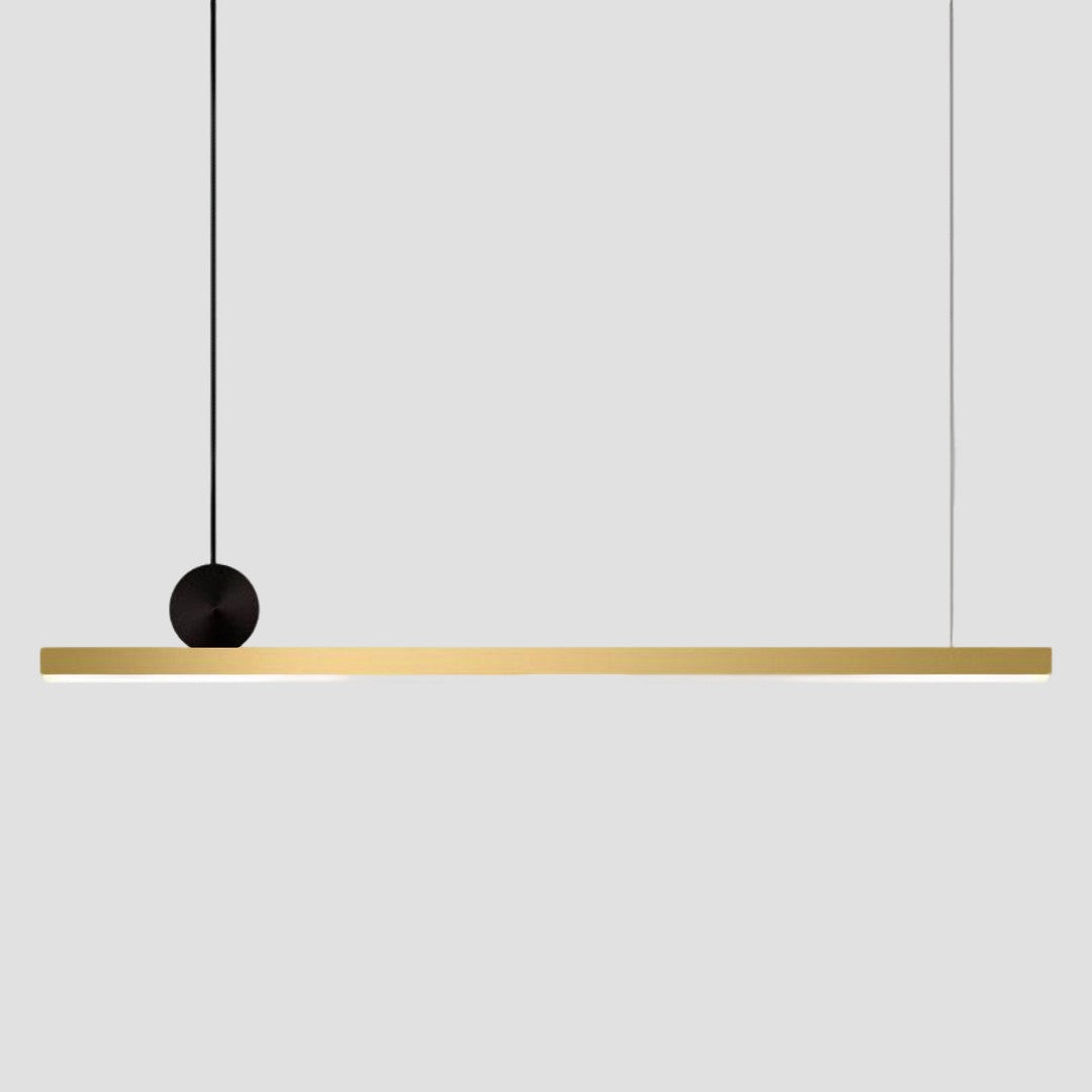 LUNI - Luminaire Suspension LED Linéaire Moderne, Noir/Doré