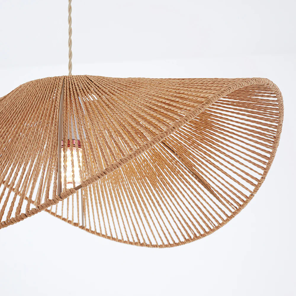 NILA - Suspension Moderne Ronde, Marron/Beige