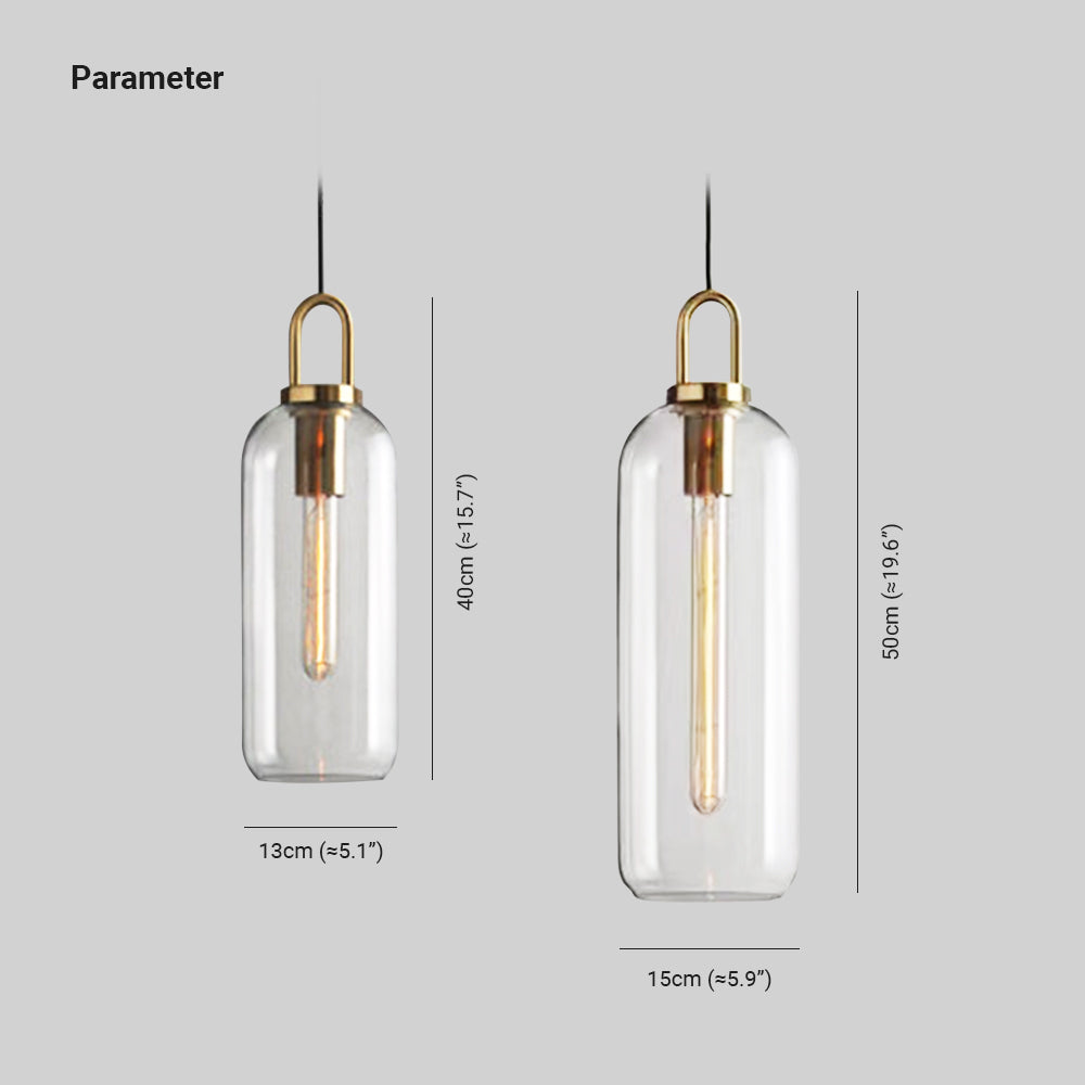 COBI - Luminaire Suspension Cylindre Moderne, Gris Fumé/Clair