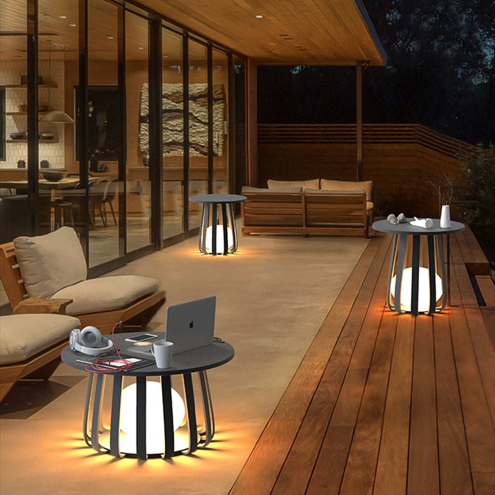 TALA - Eclairage Extérieur Solaire Lampadaire Table Moderne, Noir