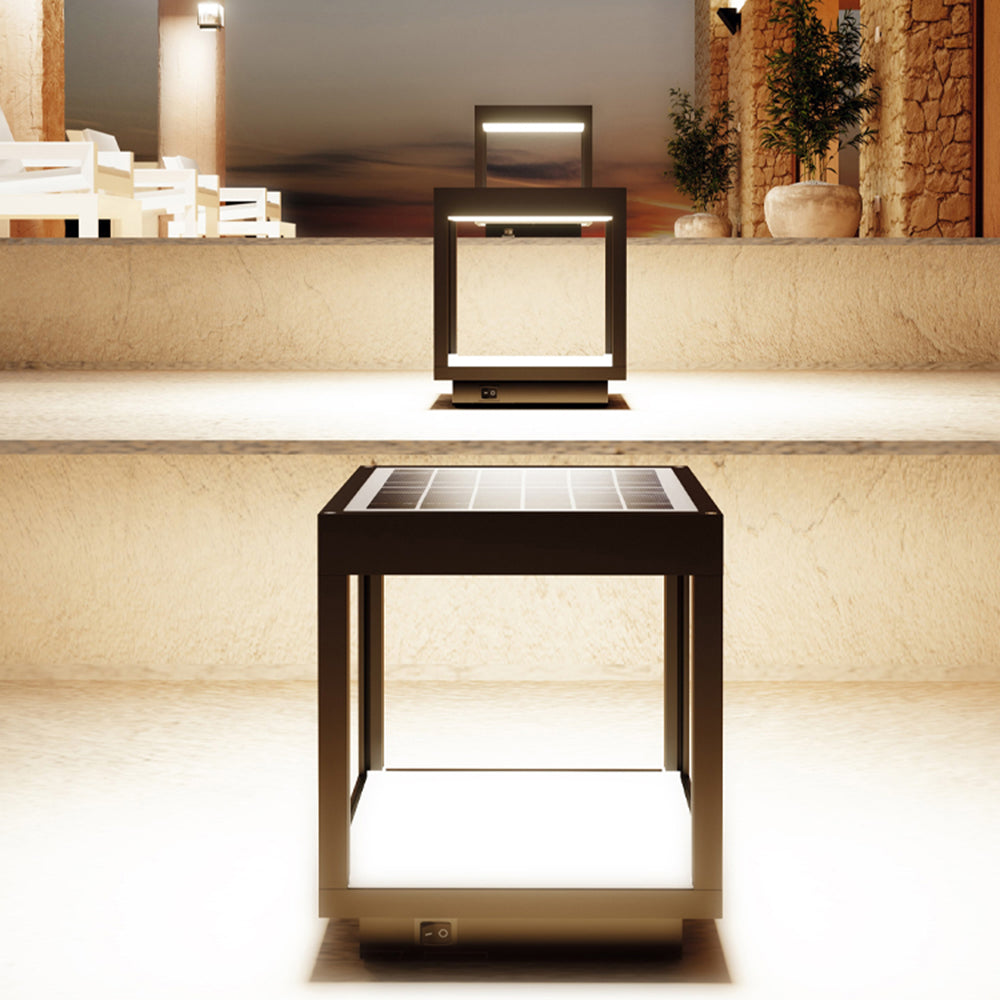 KÉRIA - Eclairage Extérieur Solaire Carré Moderne, Noir