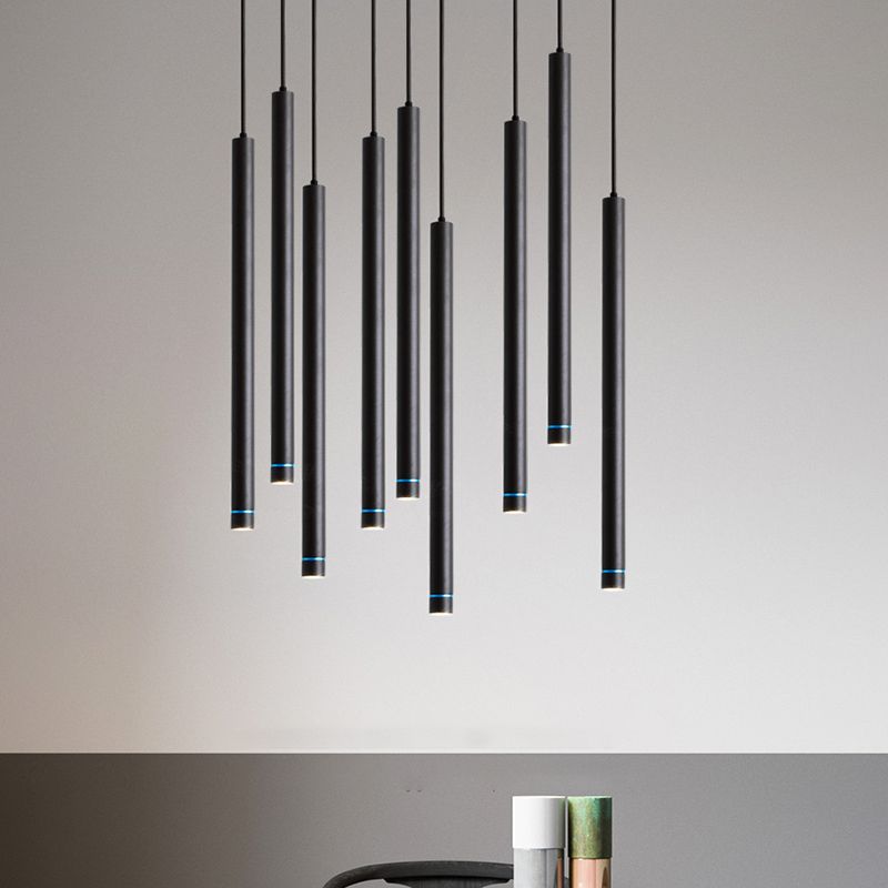 LUMI - Luminaire Suspension Moderne, Métal, Noir/Blanc