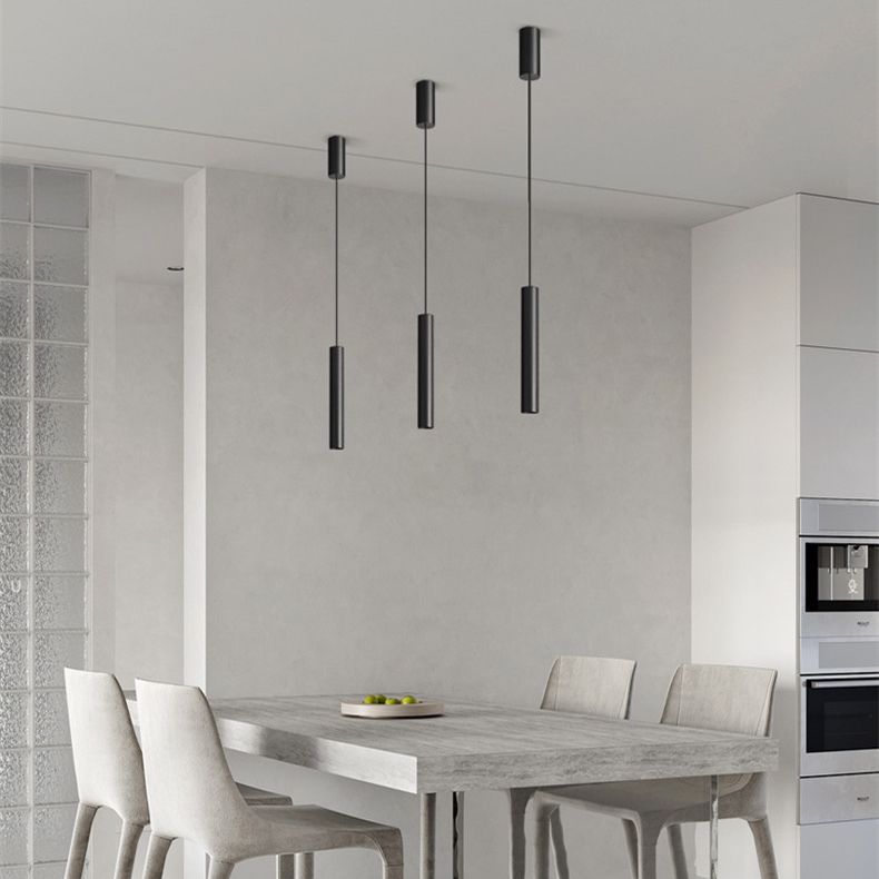 LINI - Luminaire Suspension Cylindrique Moderne, Noir