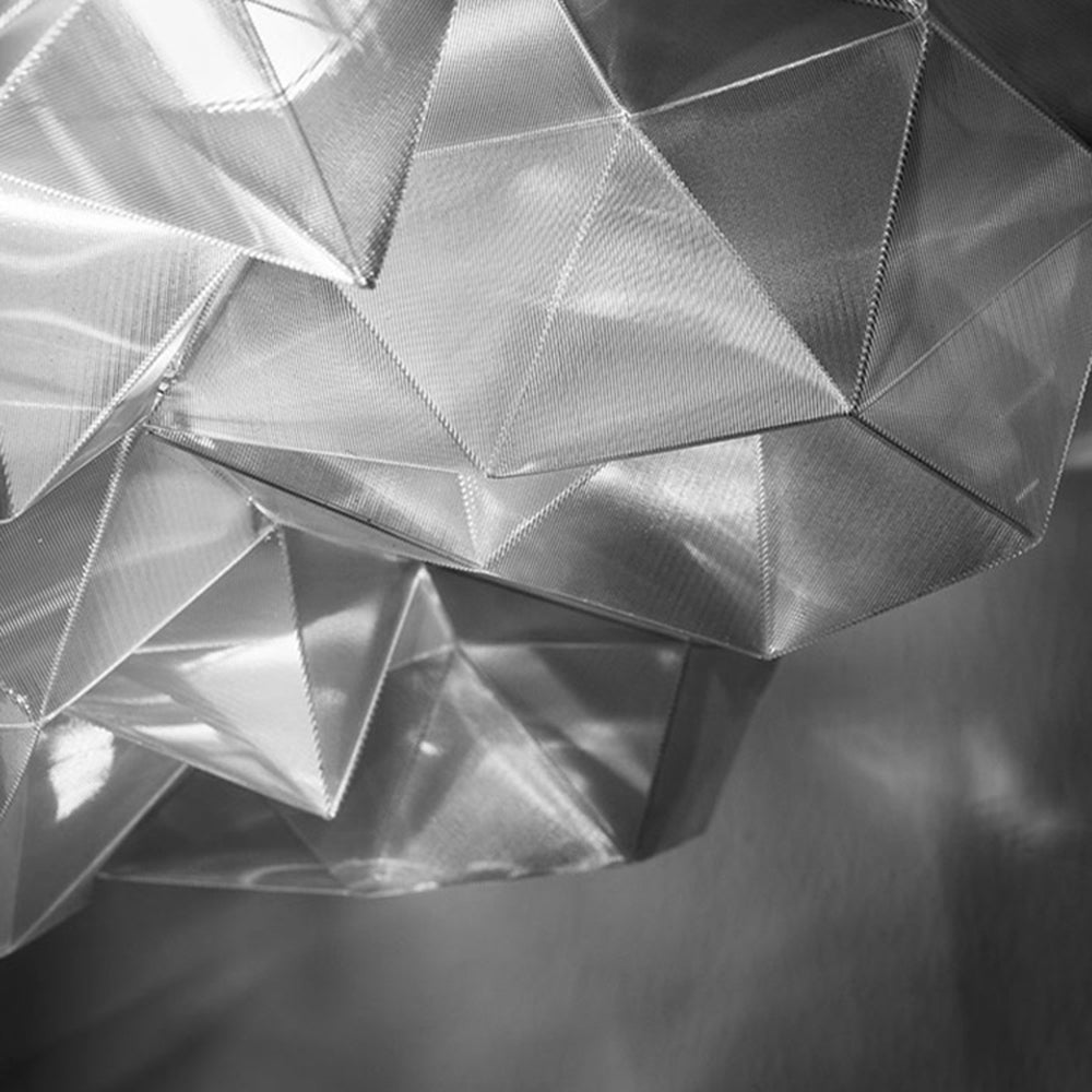 MODA - Lustre Suspension Moderne Géométrique, Acrylique/Métal, Blanc.