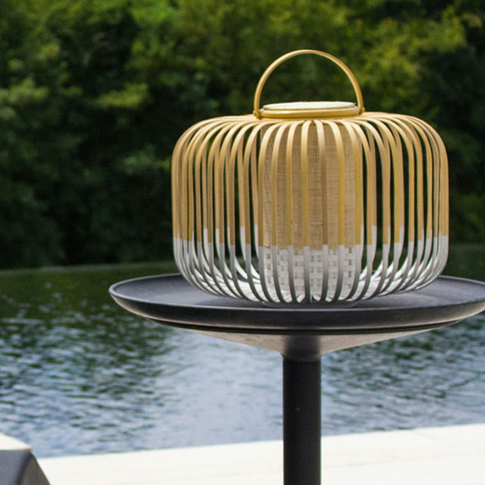 LANA - Lanterne Extérieur LED Bambou, Noir/Blanc