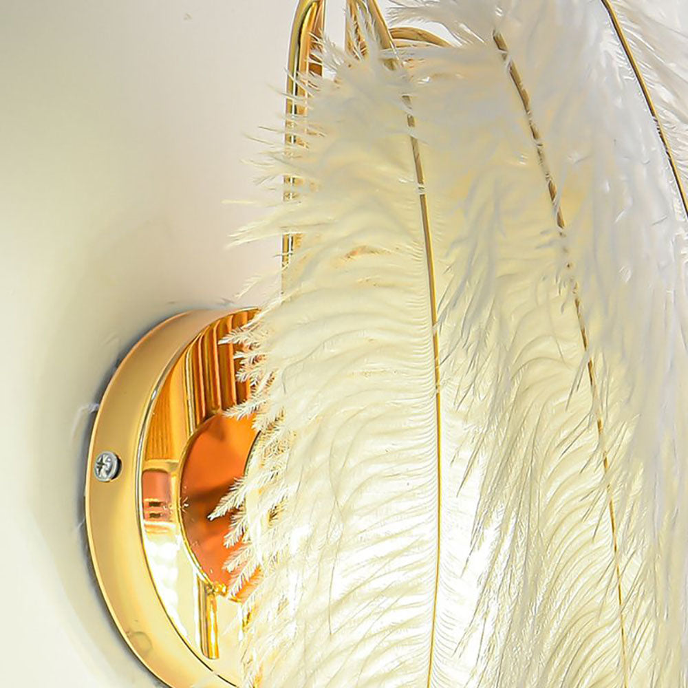 PLUMIA - Applique Murale Plume, Blanche