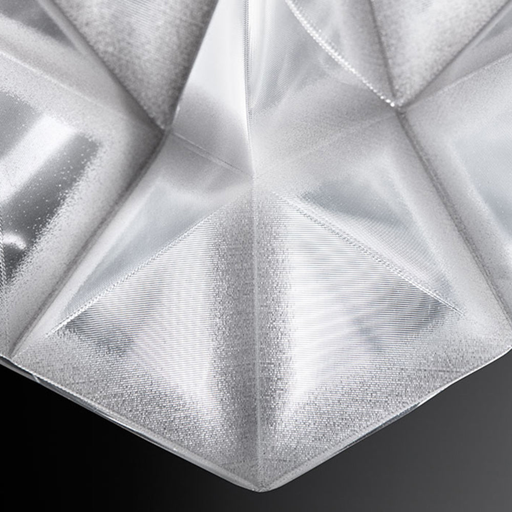 MODA - Lustre Suspension Moderne Géométrique, Acrylique/Métal, Blanc.