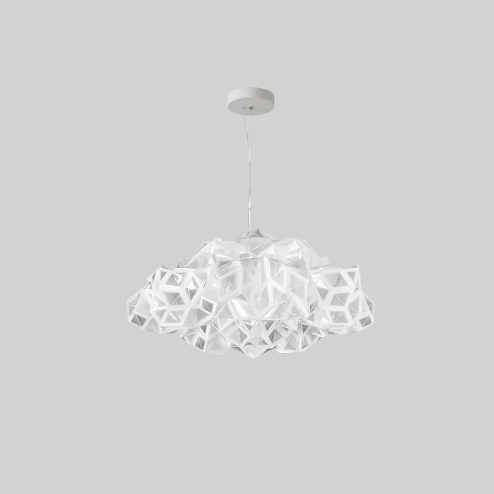 MODA - Lustre Suspension Moderne Géométrique, Acrylique/Métal, Blanc.