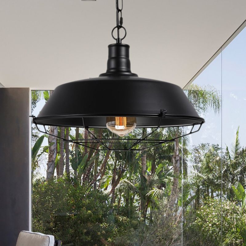 VINTA - Luminaire Suspension Industriel, Noir.