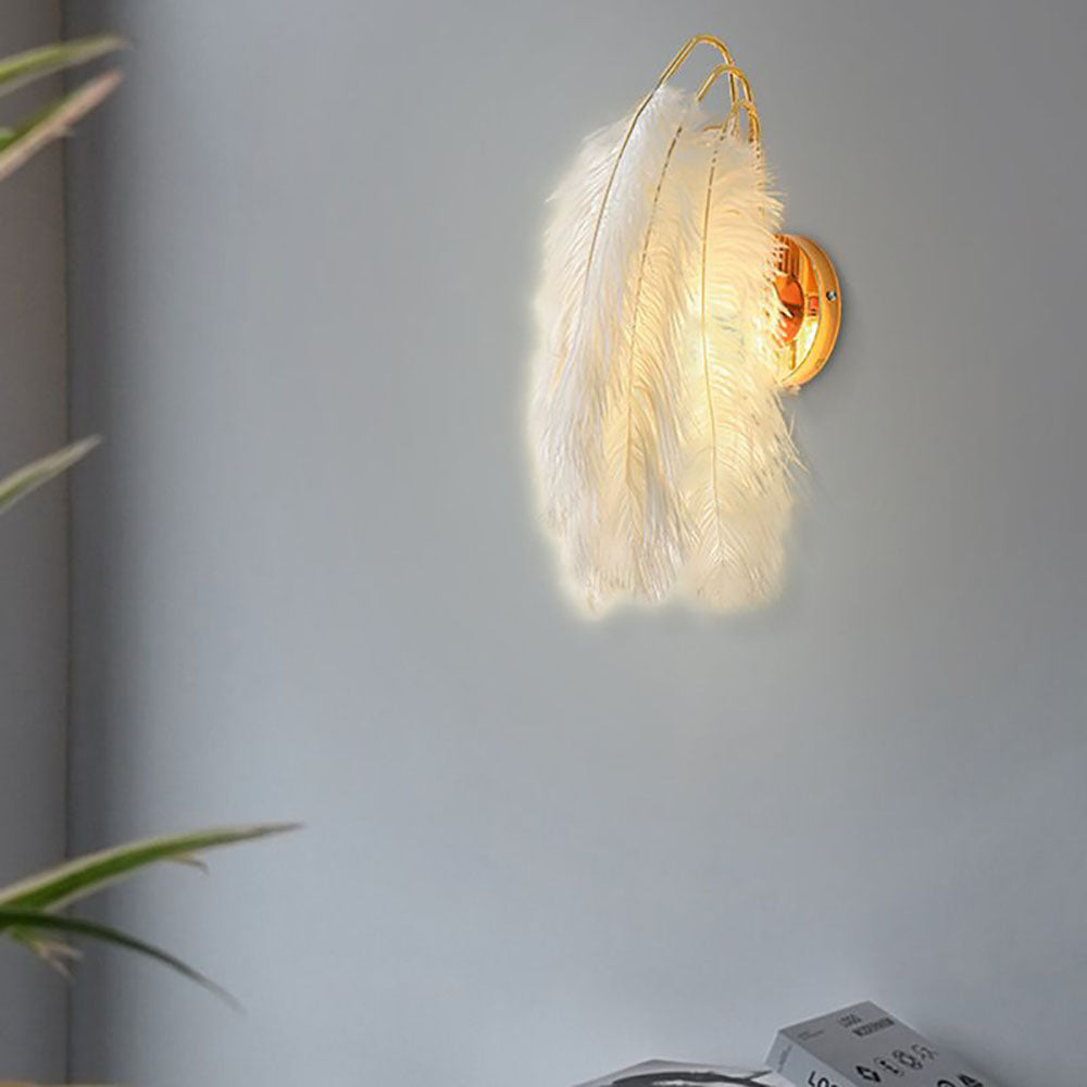 PLUMIA - Applique Murale Plume, Blanche