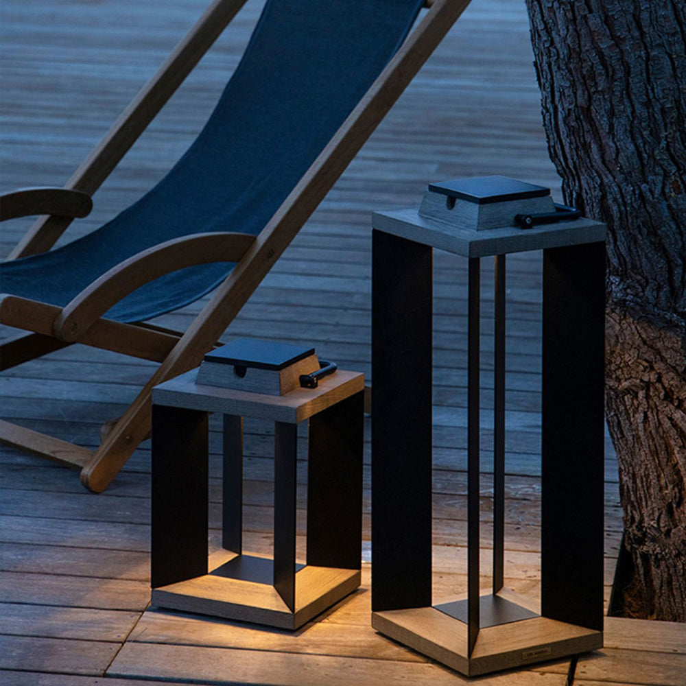 TECKA - Lampe Extérieur Solaire LED Rectangulaire Moderne, Noir