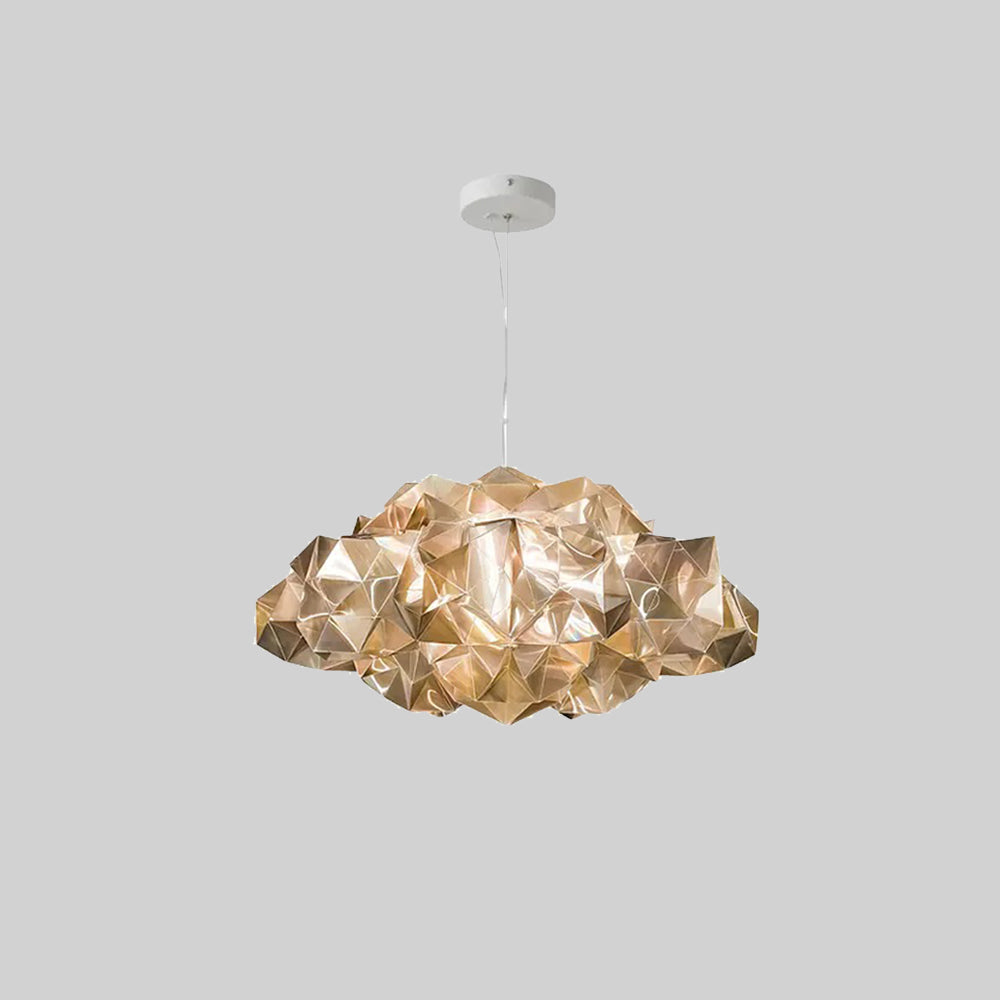 MODA - Lustre Suspension Moderne Géométrique, Acrylique/Métal, Blanc.