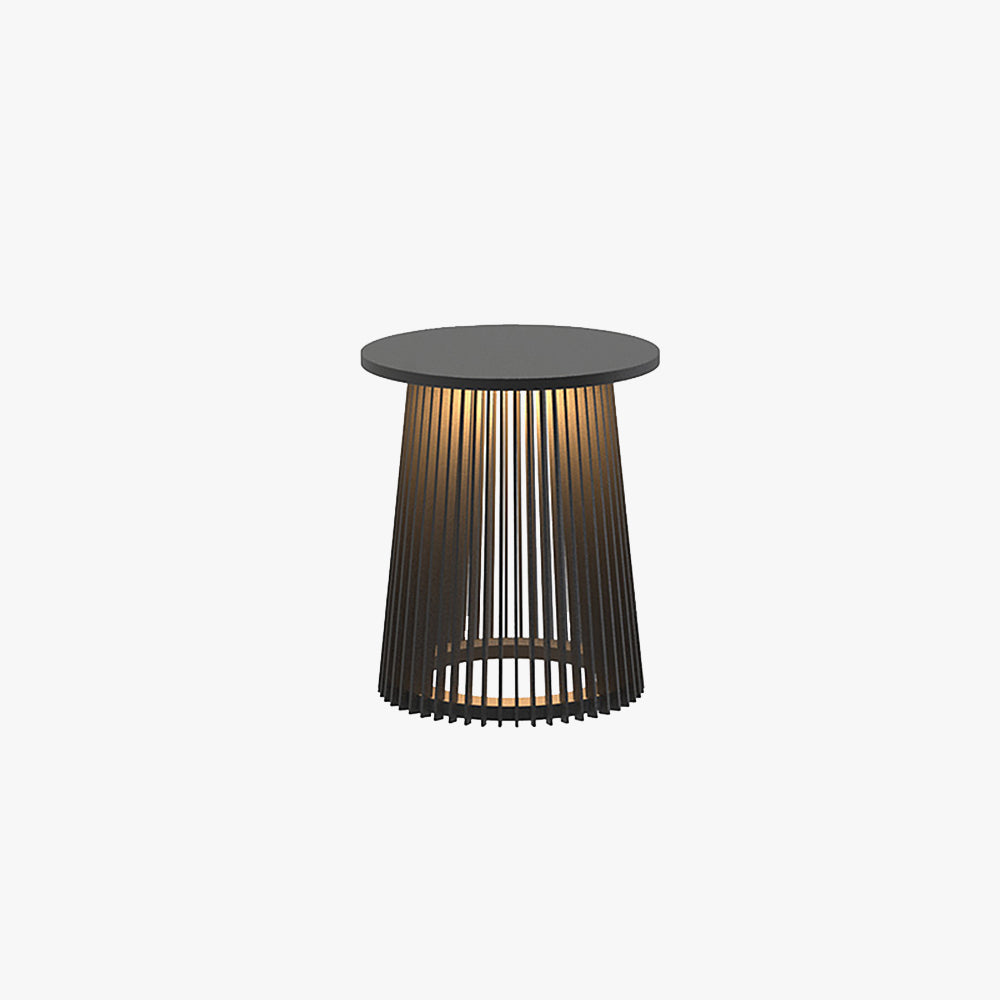 MÉJA - Eclairage Extérieur Solaire Table Cylindre Moderne, Noir