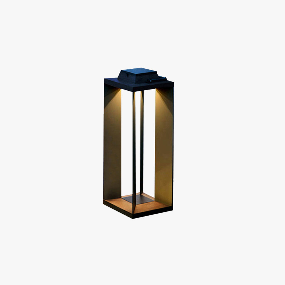TECKA - Lampe Extérieur Solaire LED Rectangulaire Moderne, Noir