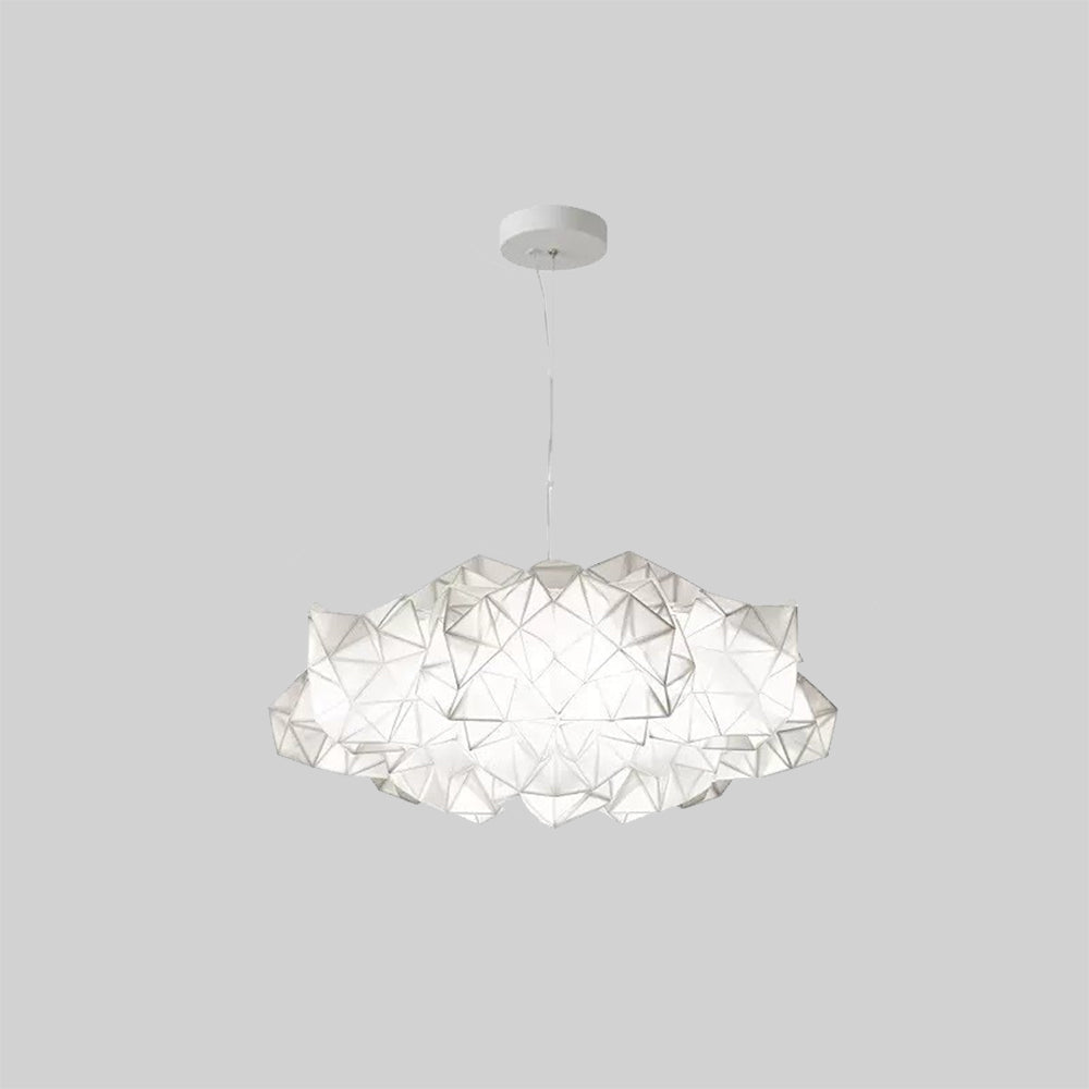 MODA - Lustre Suspension Moderne Géométrique, Acrylique/Métal, Blanc.