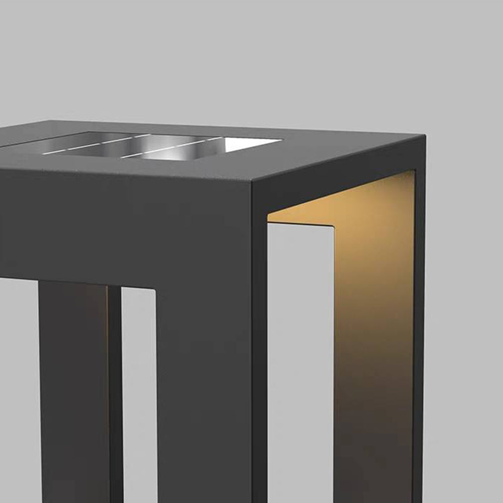 TATO - Table Extérieur Solaire LED Rectangulaire Moderne, Noir