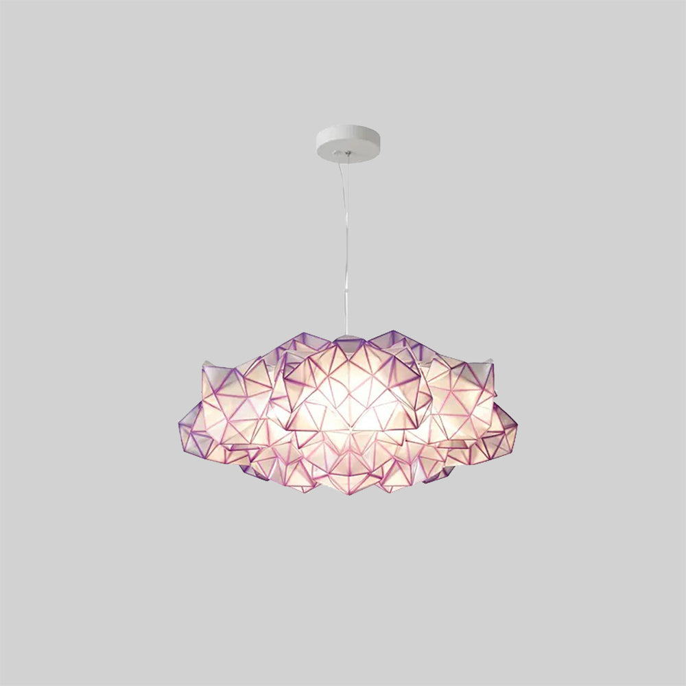 MODA - Lustre Suspension Moderne Géométrique, Acrylique/Métal, Blanc.