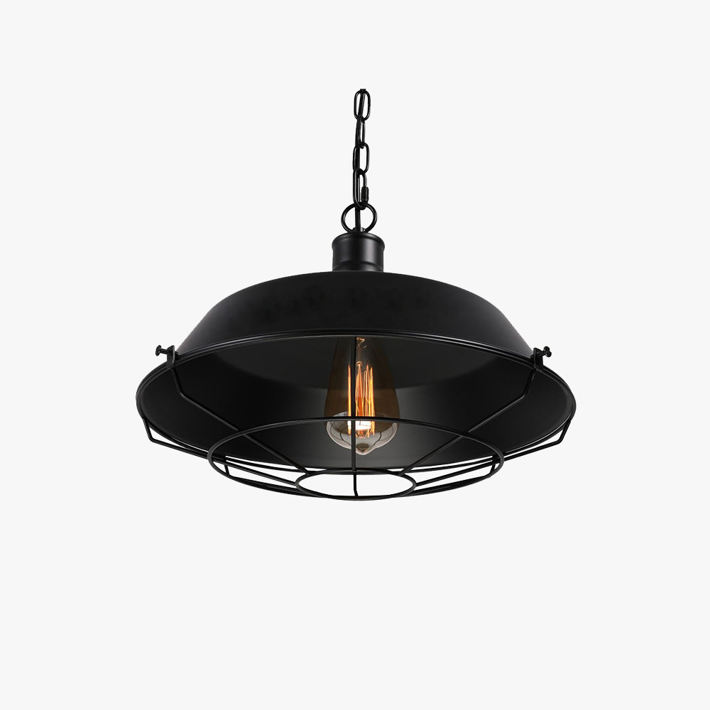 VINTA - Luminaire Suspension Industriel, Noir.