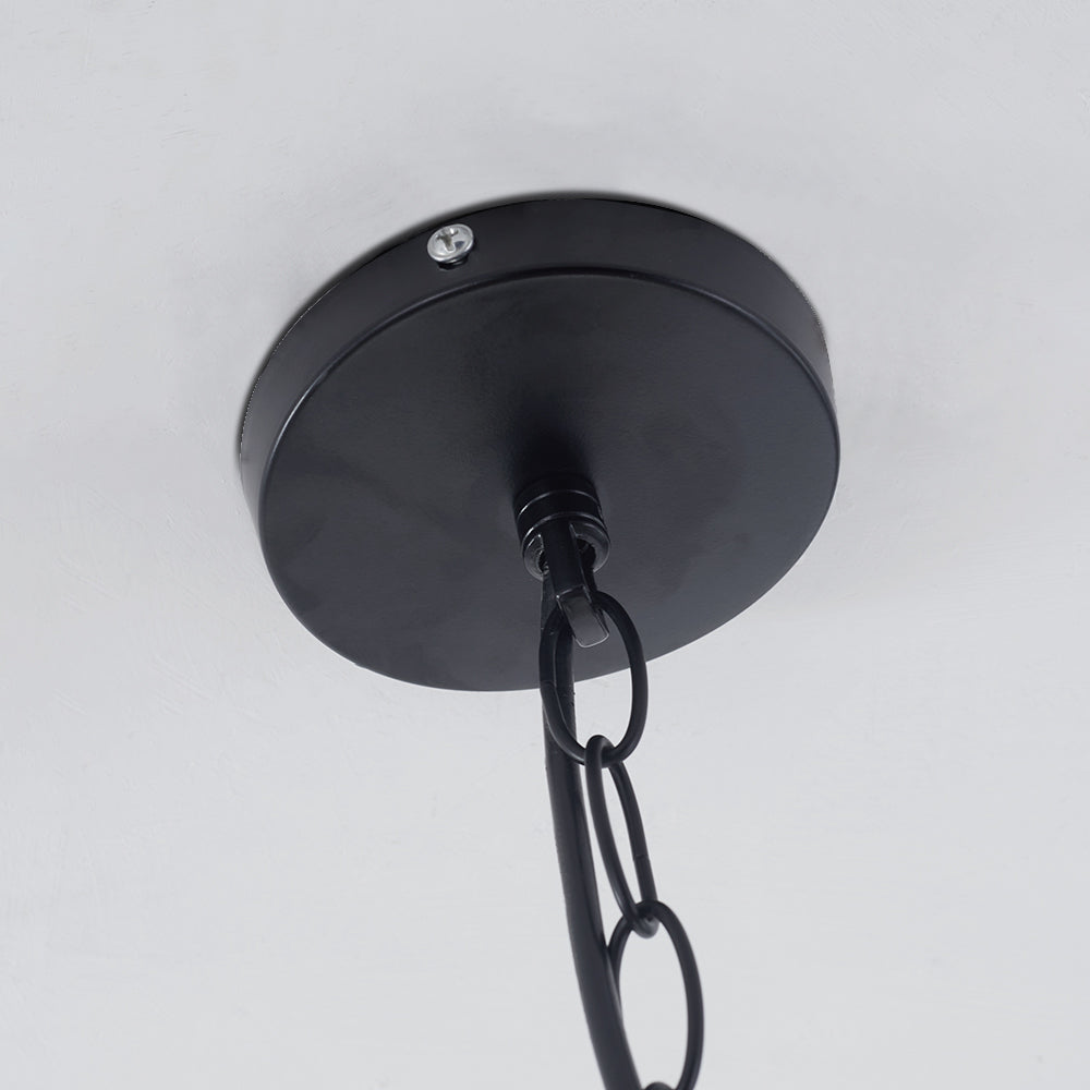 DOMI - Luminaire Suspension Dôme Industrielle, Noir/Blanc/Rouille
