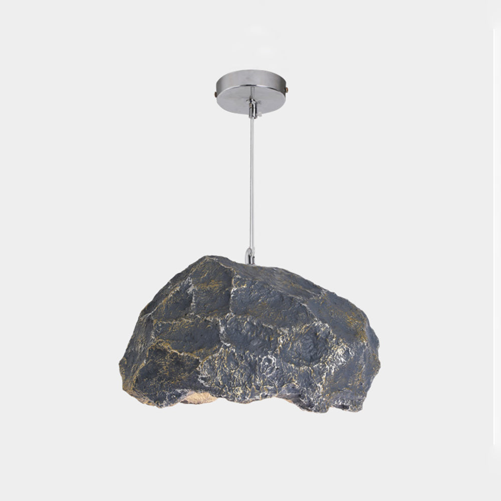 ROCA - Luminaire Suspension Wabi Sabi Naturelle, Roche, Gris/Noir.