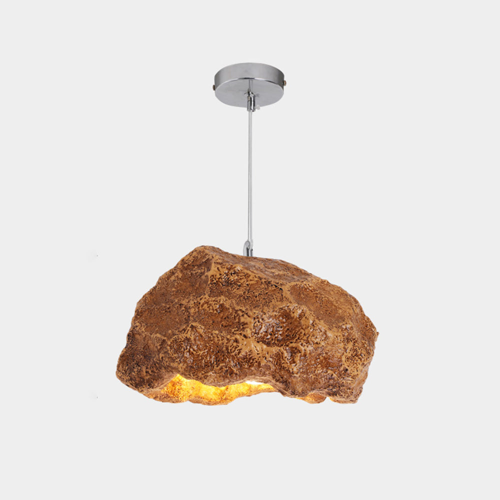 ROCA - Luminaire Suspension Wabi Sabi Naturelle, Roche, Gris/Noir.